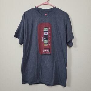 Hanes Mens Gray Tagless Crew Neck Short Sleeve‎ Softdrink T Shirt Size Large
